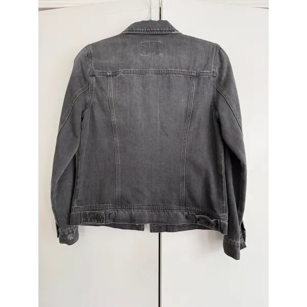 Old Navy Womens Small Washed Black Denim‎ Trucker Jacket Jean Jacket S - Image 2