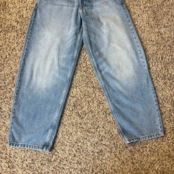 Bershka High Waisted Wide Leg Denim Jeans Y2K/2000s Baggy Size 00 Waist - Image 2
