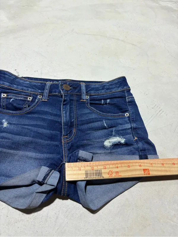 American Eagle Outfitters super stretch hi-rise shortie 2 denim jean shorts - Image 5