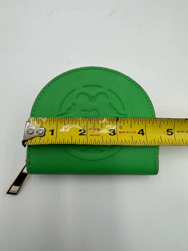 Nanette Lepore Green Zip Around Coin Purse Card Wallet Embossed Logo Compact - Image 6