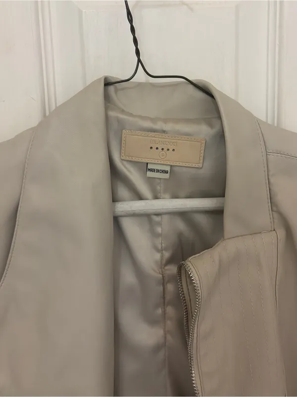 Blank NYC Faux Leather Moto Jacket in Vanilla Latte - Image 6