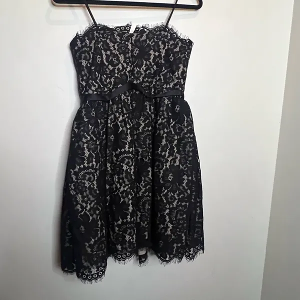 Robert Rodriguez Black‎ Strapless Lace Dress - Image 7
