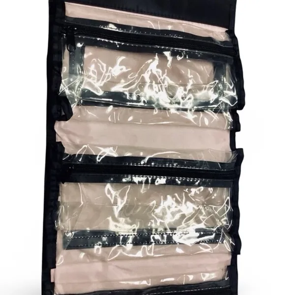 Travel Roll Up Cosmetics Bag with Removable Clear Pouches Hanger - Image 5