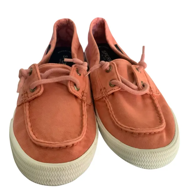 Sperry Woman’s Coral Slip On Canvas Boat Shoes Size 8 - Image 2