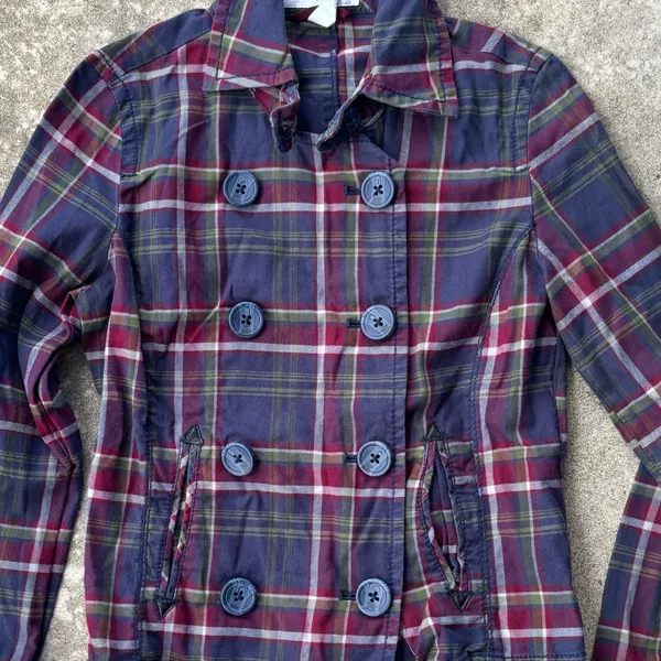 Aeropostale S Plaid Peacoat jacket fall staple - Image 3