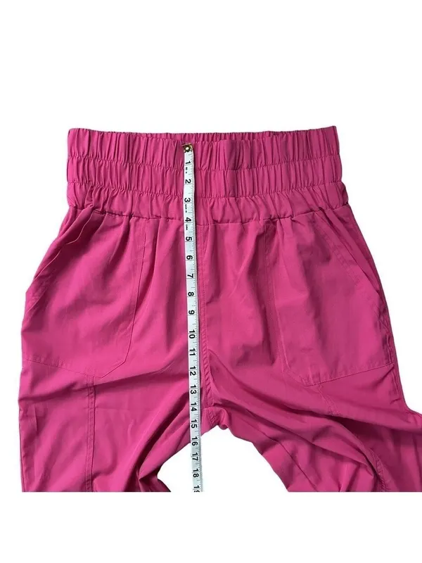 New In Smocked High Waist Elastic Waistband Joggers Hot Pink Size Large - Image 7
