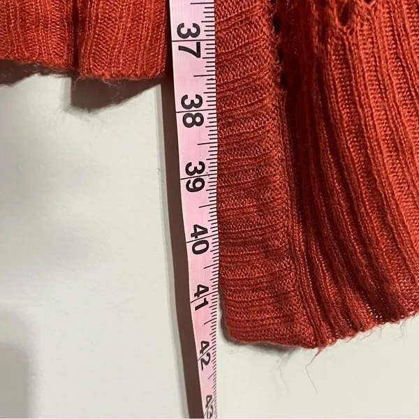 Women's MUDD Long‎ Sleeve Long Cardigan Duster Y2K 90s Size Medium Dark Orange - Image 6