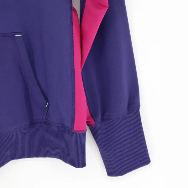 Nike Women's Therma-Fit Hoodie Size Medium Big Swoosh Purple Pink Athletic Green - Image 9