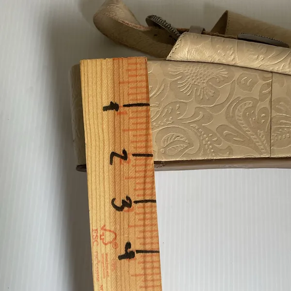 Matisse Embossed Wedge Western Sandals Leather Beige Platform Made in Brazil Sz9 - Image 13