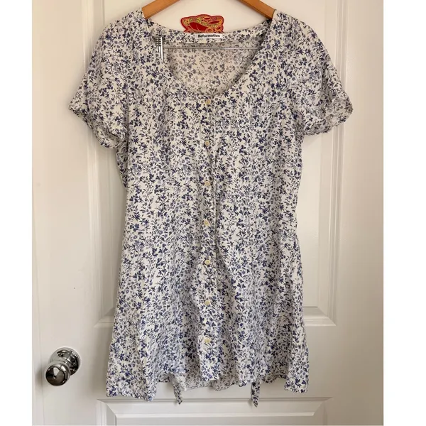 Reformation Margeaux Mini Dress Floral Spring Summer Relaxed‎ Lightweight - Image 3