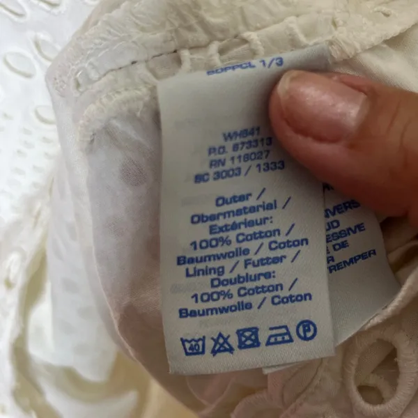 Boden White Eyelet Cotton Lace‎ Short Sleeve Fit Flare Dress WH541 Womens US 4R - Image 4