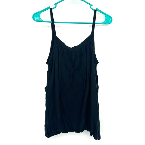 Tommy Jeans Size Medium Tank Top‎ Black Layered Bubble Hem Basic Undershirt - Image 2