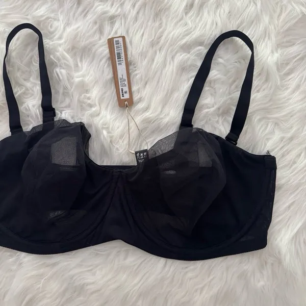 Skims Ultra Fine Mesh Strapless Bra Onyx Size 38DD - Image 4