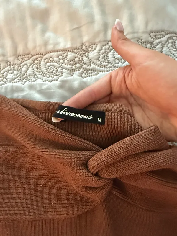 Olivaceous Brown Strapless Top - Image 4
