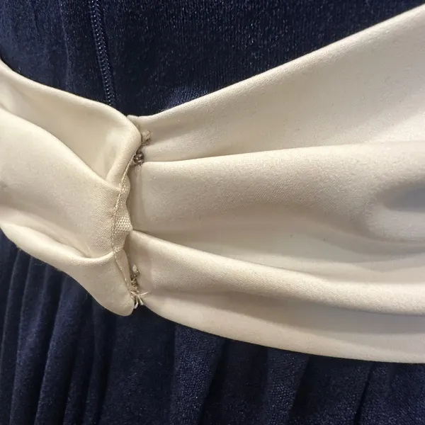 VTG‎ 70s Blue Bucolic Maxi Dress Bow Accent Boho Hippie Victorian Edwardian XS - Image 11