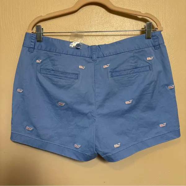 NWT Vineyard Vines Women’s Shorts‎ Coneflower Blue Dayboat Embroidered Whales 10 - Image 7