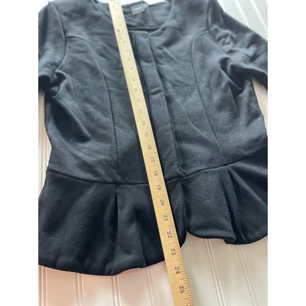 ASOS Womens Black Structured Peplum Hem Cardigan Sweatshirt Jacket US‎ 12 - Image 5