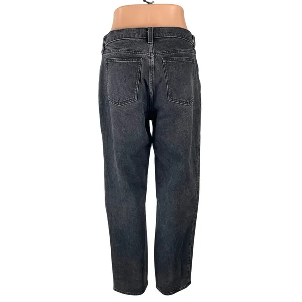 Abercrombie & Fitch The Straight Mid Rise Black Relaxed Denim Jeans Size 28 - Image 4