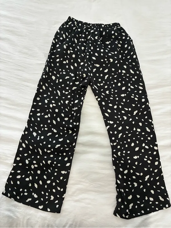 Crescent Black Pants with White Spot Print - Image 3