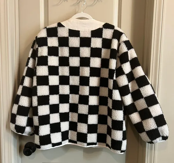 miou muse Black and White Checkered Jacket - Image 4