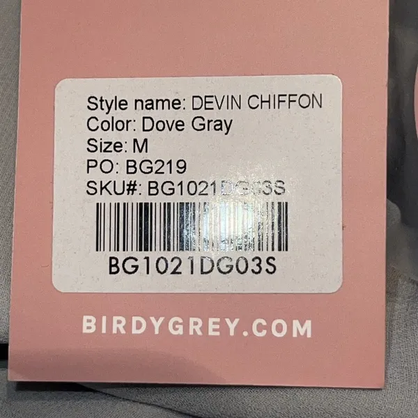 NWT Birdy Grey Devin Chiffon Convertible Maxi Dress Dove‎ Gray Women’s Size Med - Image 11