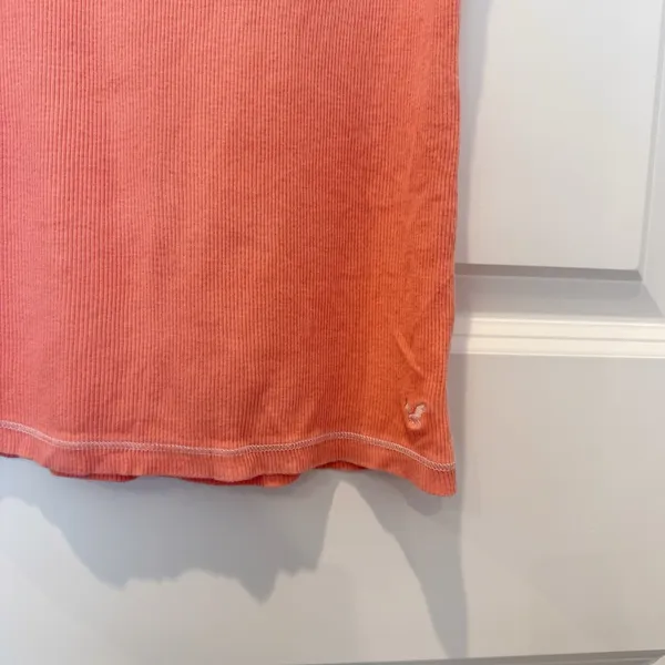 American Eagle Y2K Pink Ribbed Tank Top Small Bella Swan Elena‎ Gilbert Logo - Image 3