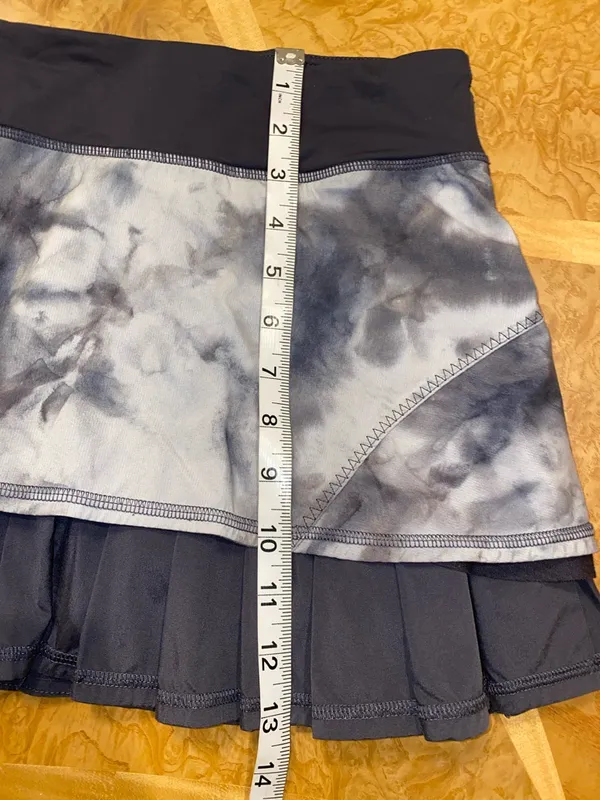 Rare Lululemon Run Resolution Skirt II Size 4 Coal Vapor Spray Dye Tinted Canvas - Image 15