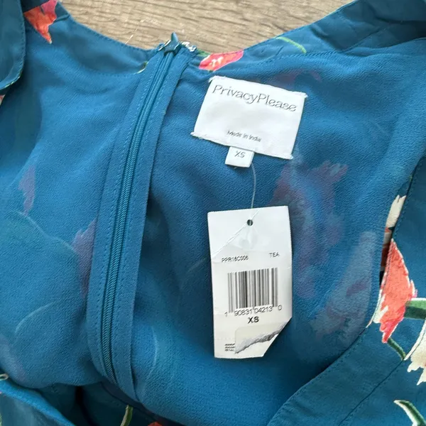 Privacy‎ Please Goodwin Romper Teal Floral Revolve size xs NWT - Image 4