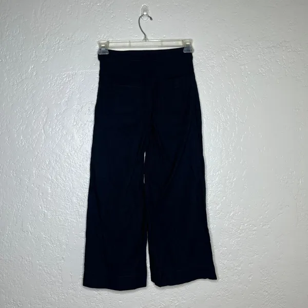 Maeve Anthropologie‎ The Collete Black Wide Leg Cropped Pants High Rise 27P - Image 3