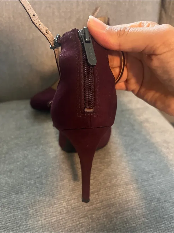Circus by Sam Edelman Burgundy Strappy Pointed-Toe Heels - Image 5