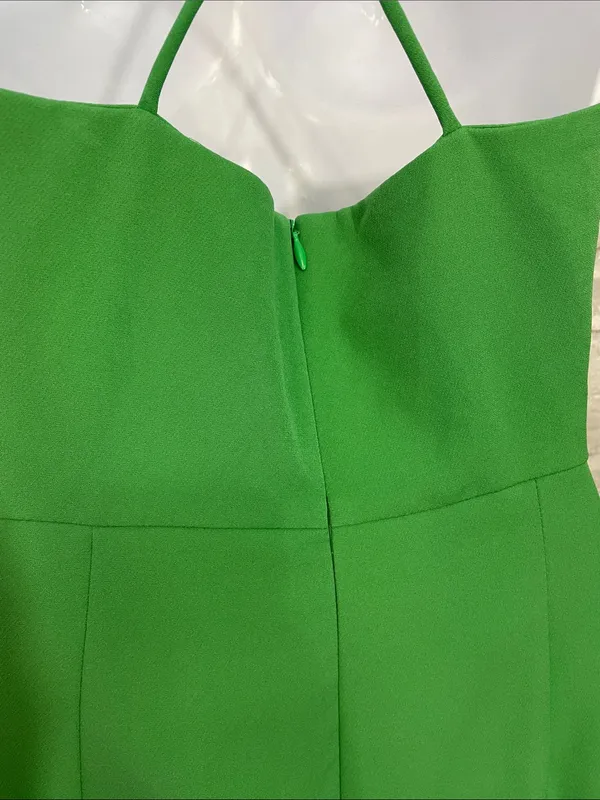 Zara Emerald Green Spaghetti Strap Midi Dress - Image 4