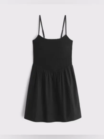 Abercrombie Dipped-Waist Smocked Mini Dress - Image 6