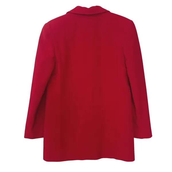 Vintage Saks Fifth Avenue Wool Blazer Nylon Cashmere Red Folio‎ Collection Women - Image 2
