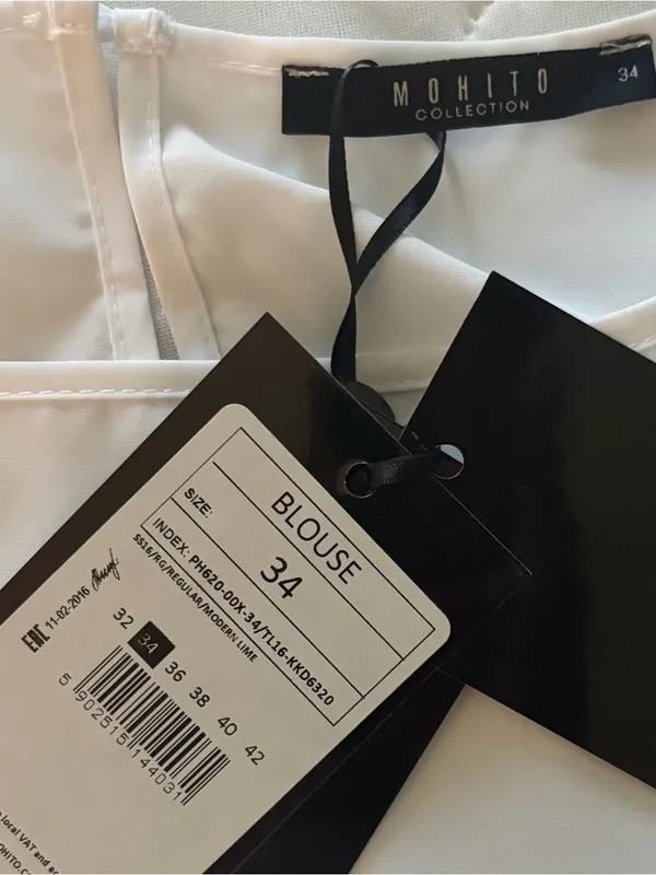 NWT Mohito White Sheer Sleeveless Asymmetrical Tunic Tank - Image 5