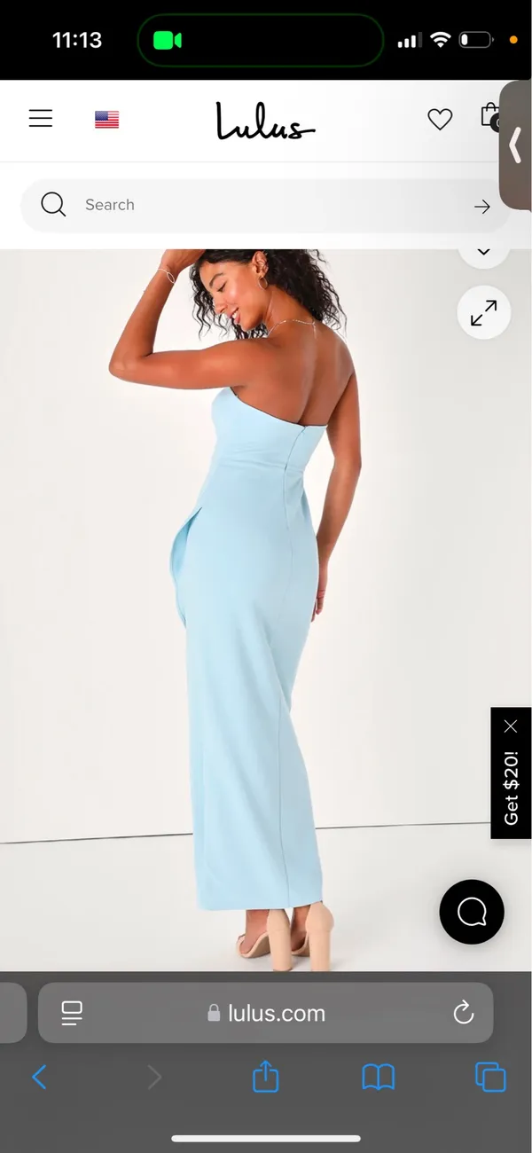 Lulus Light Blue Strapless Ruffled Maxi Dress - Image 2