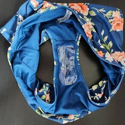 Tempt Me Orange and Blue Floral Bikini with High Waist Bottoms NWT Size XXL - Image 8