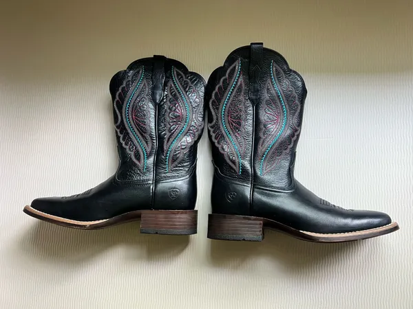 Ariat Ladies Primetime True Black Square Toe Boots 7 - Image 2