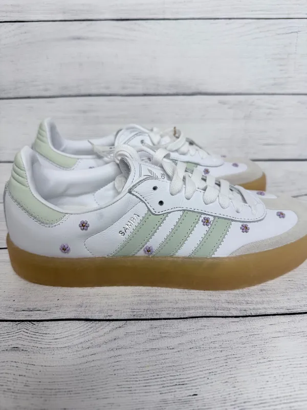 Adidas Shoes Women’s White Samba Originals Casual Green 7 - Image 3