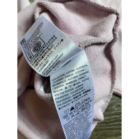 EUC Womens Levi's Long Sleeve Sweatshirt Crewneck Pink Floral Logo‎ Size 3XL - Image 7