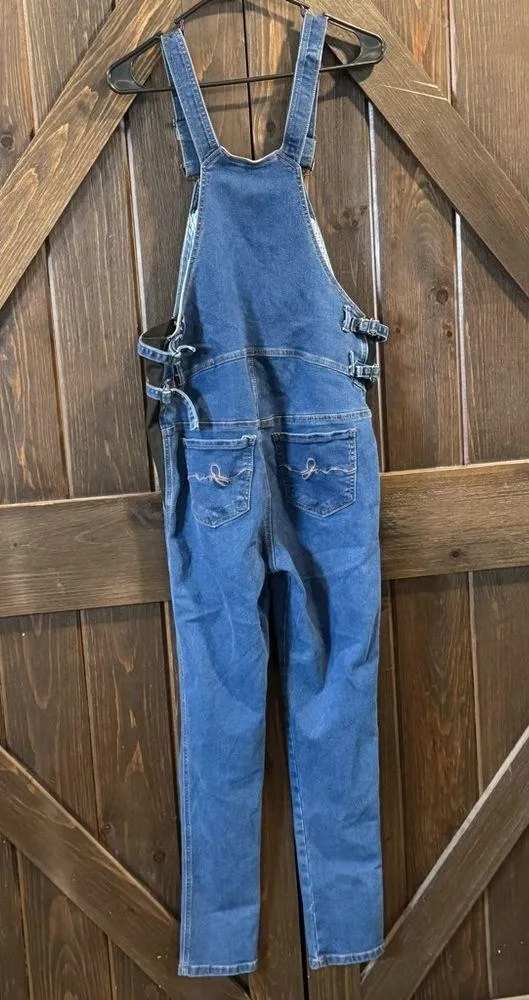 Johnny’s Mama Maternity Overalls Size Medium Blue - Image 2