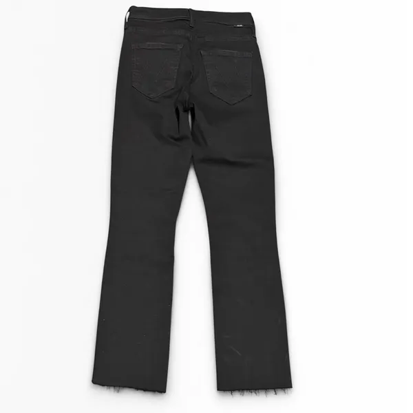 Mother The Mid Rise Dazzler Ankle Jeans‎ Not Guilty Black Raw Hem Straight SZ 23 - Image 2