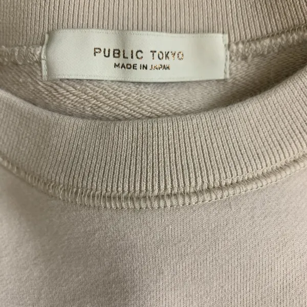 Public Tokyo Beige Minimalist Oversized Crewneck Sweatshirt Free Size Streetwear - Image 4