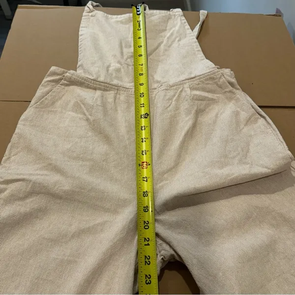 Oak‎ + Fort Lagenlook Neutral Relaxed Fit Wide Leg Striped Jumpsuit Overalls Sm - Image 14