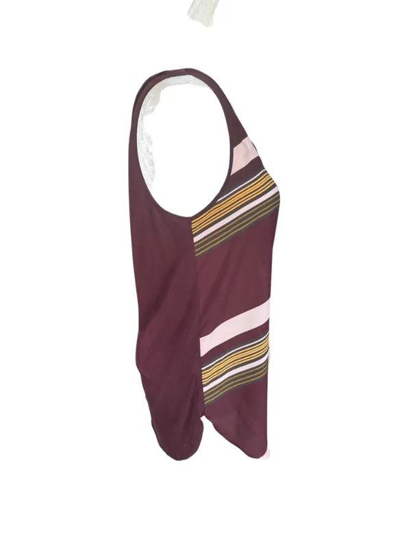 LOFT Outlet plum sheer-like v-neck sleeveless tank top women's size Small - Image 3