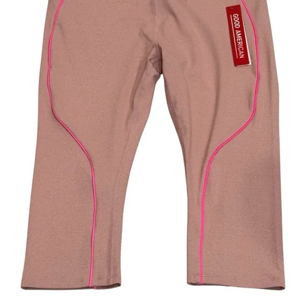 NEW Good American Pink Athletic Capri Leggings Workout Gym Stretch Size 4 (XL) - Image 4