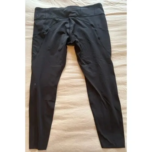 Lululemon Black High Rise Pocket Leggings 7/8 Length Yoga Pants Size 12 - Image 5