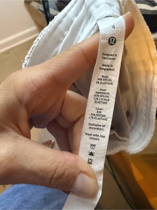 Lululemon White Track That High Rise Lined 3” Shorts - Image 3