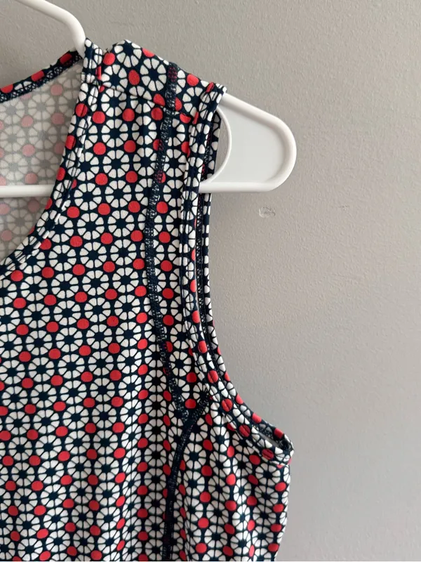 Title Nine Sleeveless Fit & Flare Athletic‎ Travel Dress Medium Geo Print - Image 4