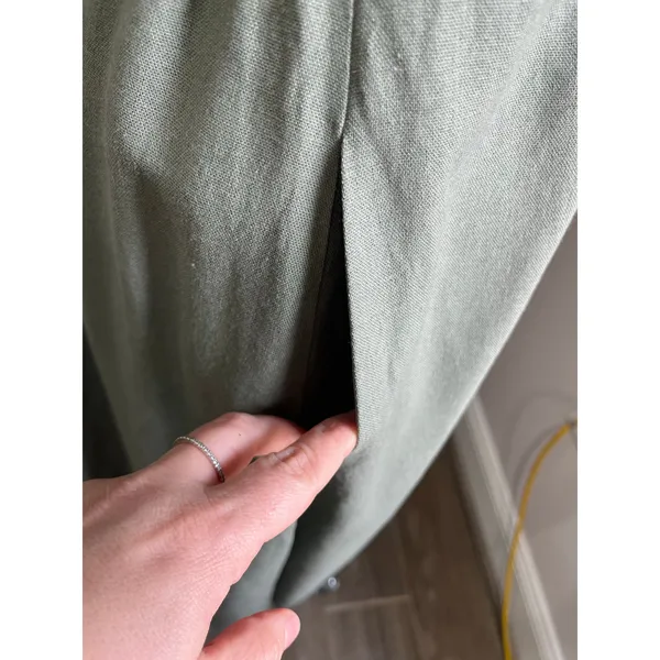 Audrey Parks Francesca's Sage Green Linen Blend Midi Dress‎ Size XL - Image 8