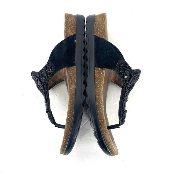 Dansko Pamela Sandals Womens 40 US 9.5 10 Black Leather Beaded Comfort Thong - Image 6